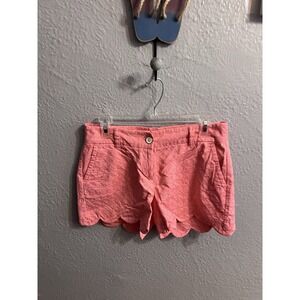 Crown & Ivy Shelby Women's Shorts Peach Size 4 Scalloped